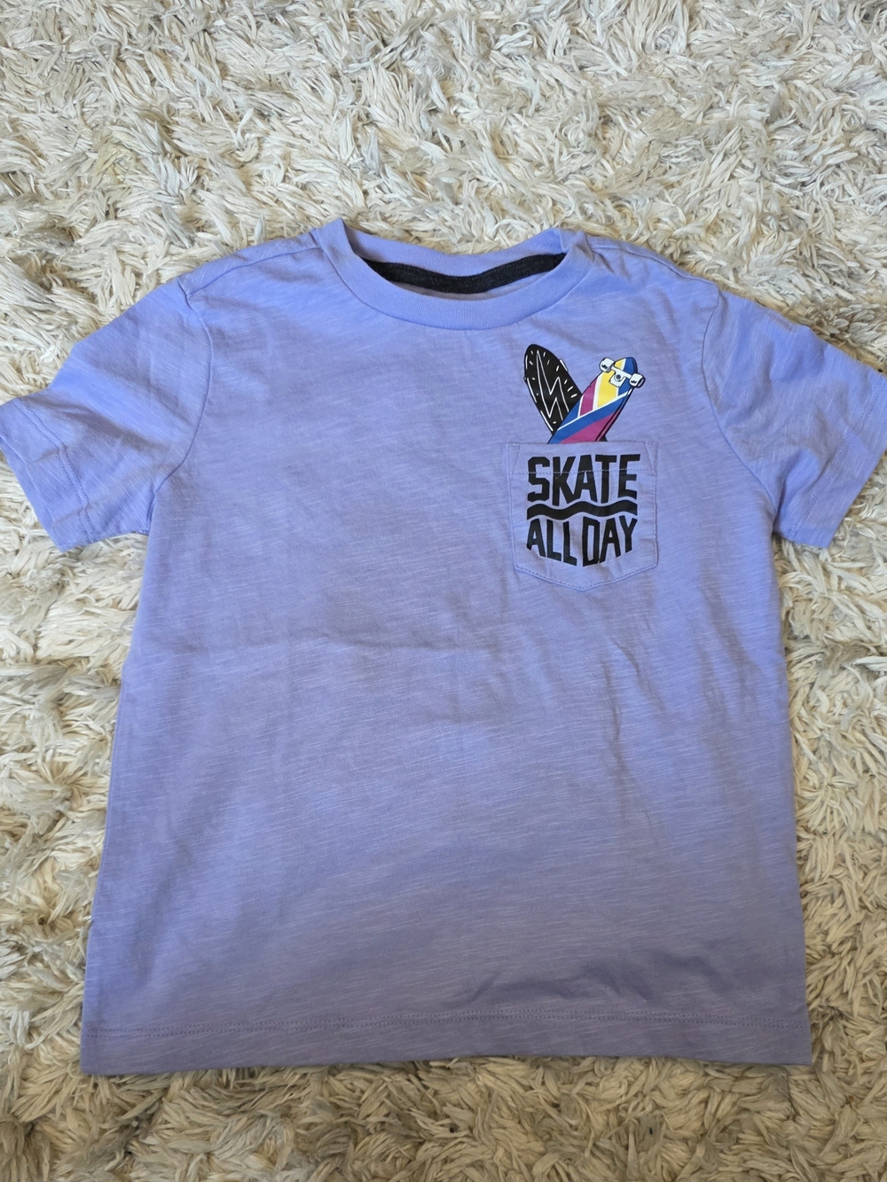 Old Navy Lavender Graphic 'Skate All Day' Pocket Tee